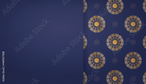 Dark blue banner with Greek gold pattern and place under your text