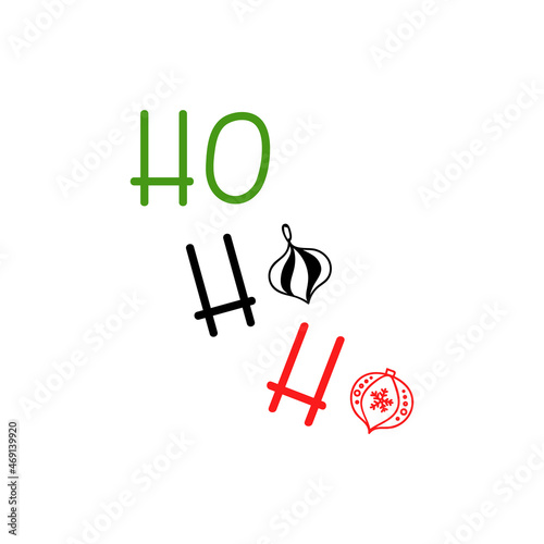 Ho-ho-ho. Vector illustration. Lettering. Ink illustration. New Year and Xmas Holidays design.