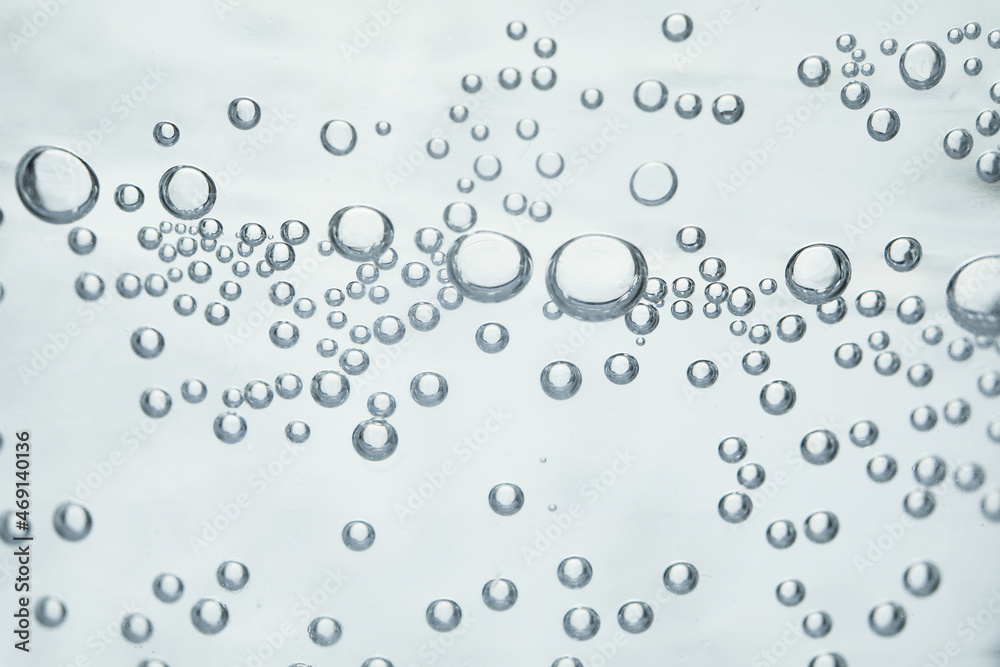 Soda water with bubbles of gas, closeup