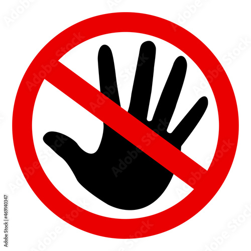 Don't touch icon sign or symbol