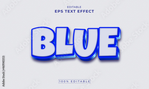 Blue editable 3d text effect