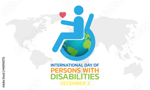 Vector illustration on the theme of International day of persons with disabilities observed each year on December 3rd across the globe.