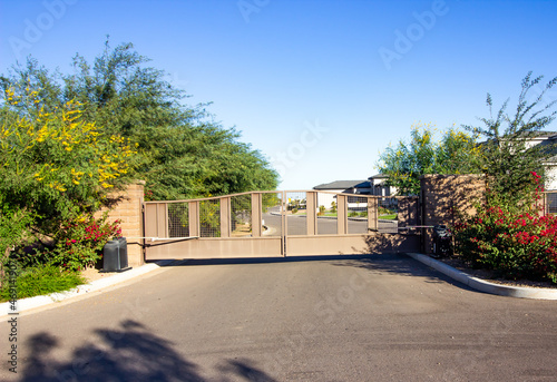 Metal Exit Gate At Secure Housing Subdivision