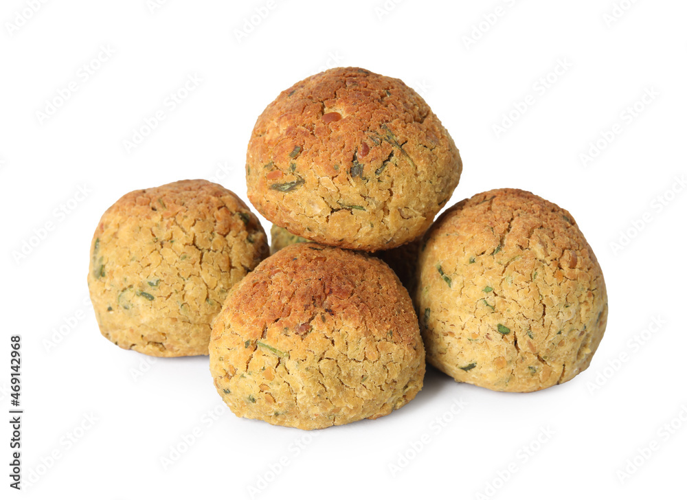 Delicious fried falafel balls on white background Delicious fried falafel balls on white background