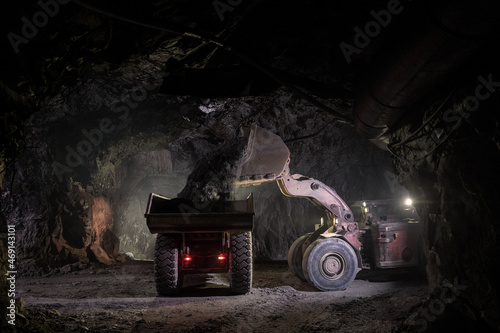 underground gold mining loader truck industry metal photo