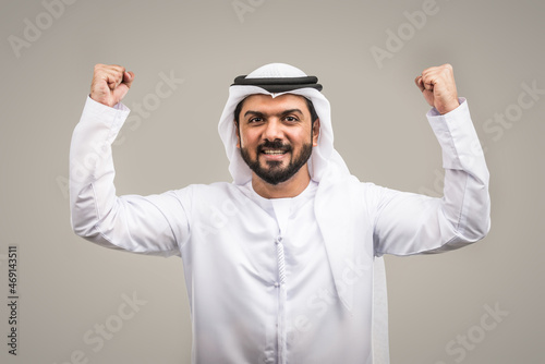 Arabian man with traditional emirates dress