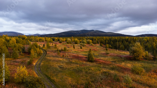 beautiful landscape from a bird's eye view