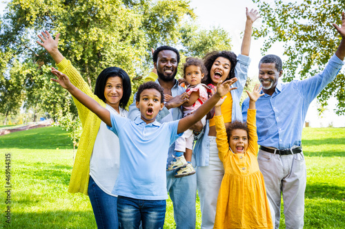 Beautiful happy african american family bonding at the park