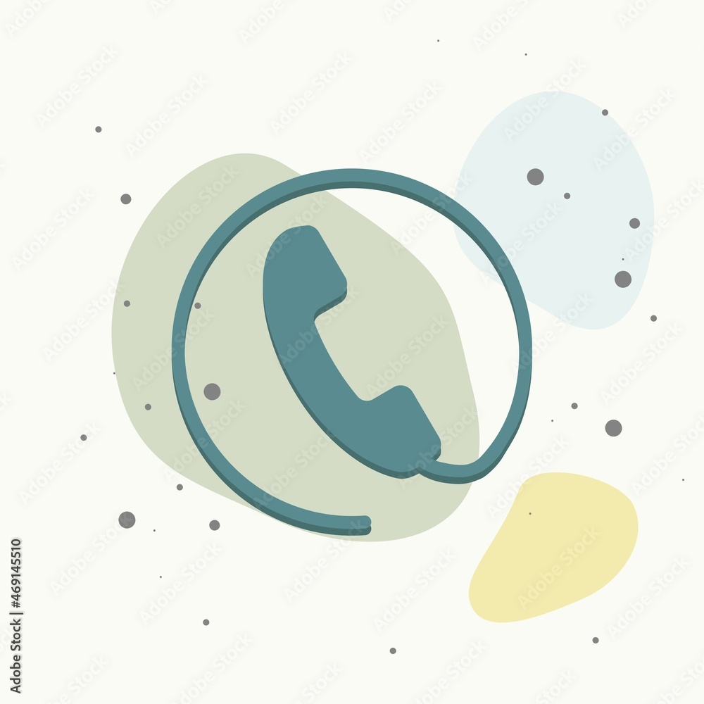 Phone vector icon on flat style. Handset on multicolored background. Phone vector icon on flat style. Handset on multicolored background.