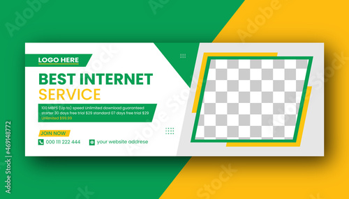 Internet service company Facebook cover photo new design web banner template