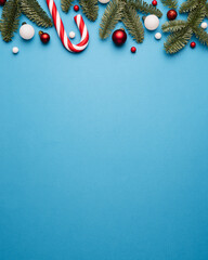 Blue Christmas background with decorative border