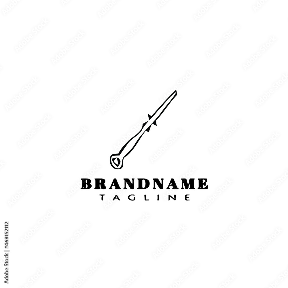 clock hands logo cartoon icon design template black isolated illustration