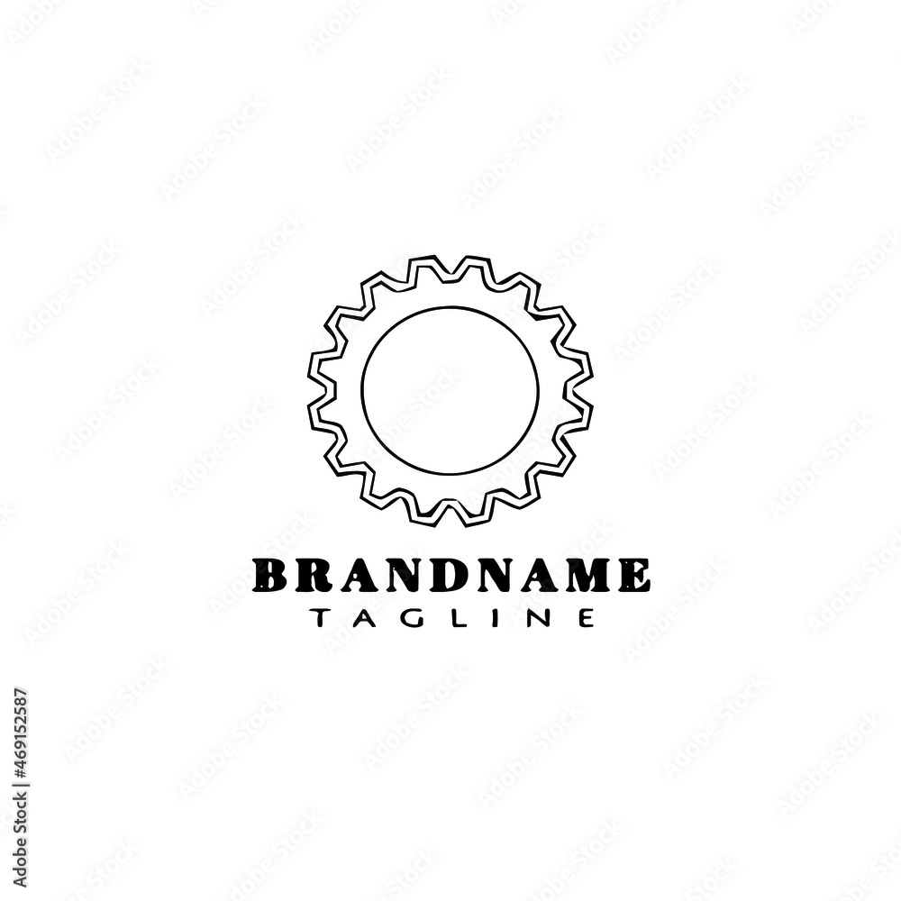 Fototapeta premium clock part logo cartoon icon design black isolated vector illustration