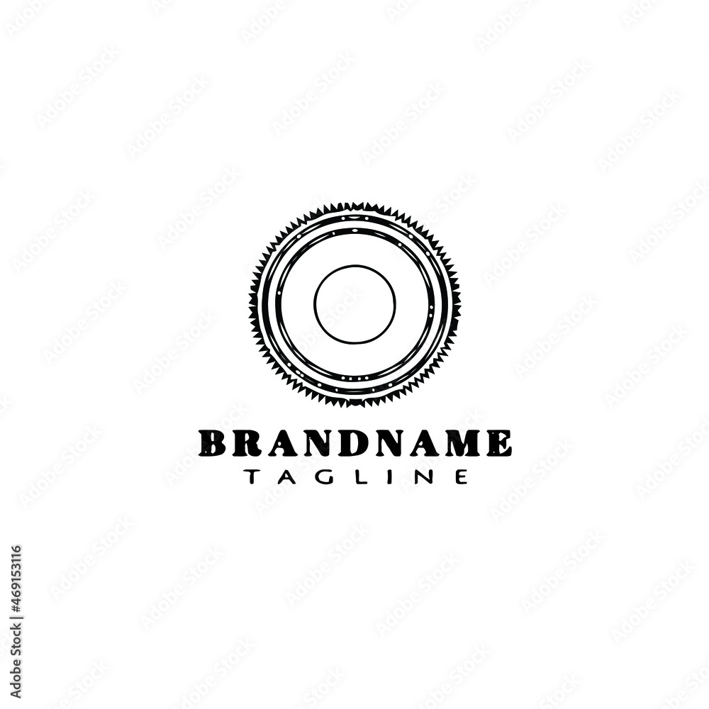 Naklejka premium flat clock part logo cartoon icon design template black isolated vector illustration