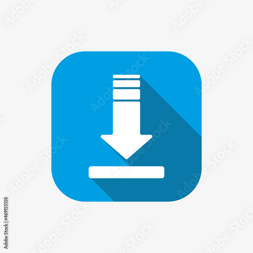 Download icon. Arrow point to down. File download symbol for web and mobile interface design. UI concept.