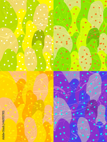 Stylized trees in colors of seasons.