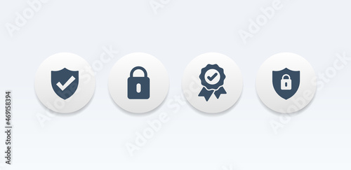 Security Data Transfer Round Vector Icon Set