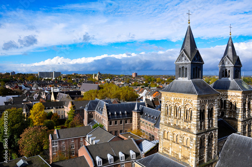 View over Maastricht city center with Basilica of Saint Servatius photo