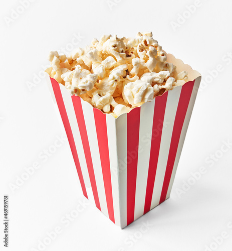  Pack of salty popcorns isolated on a white background