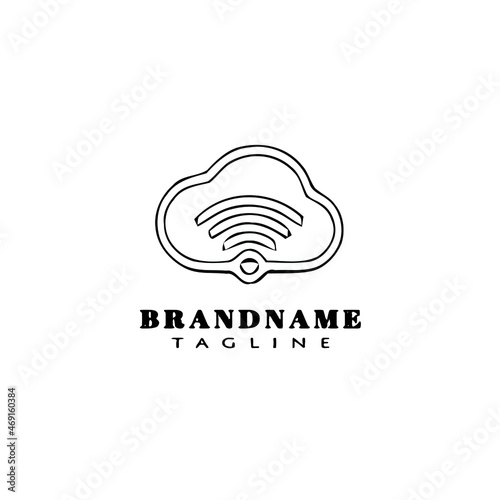 clouds computing logo cartoon icon design template black isolated cute illustration