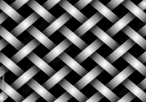 Fondo de rejilla gris metálico sobre fondo negro. Fondo gris plata