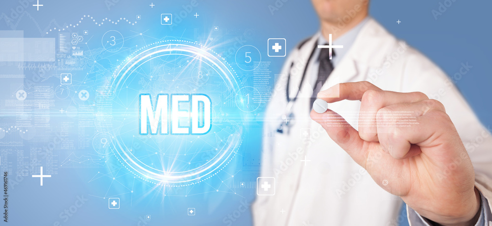 Close-up of a doctor giving you a pill Close-up of a doctor giving you a pill