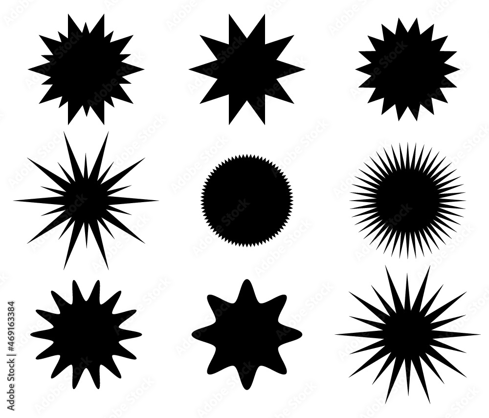 Abstract Sunburst vector badges set, isolated
Abstract Sunburst vector badges set, isolated