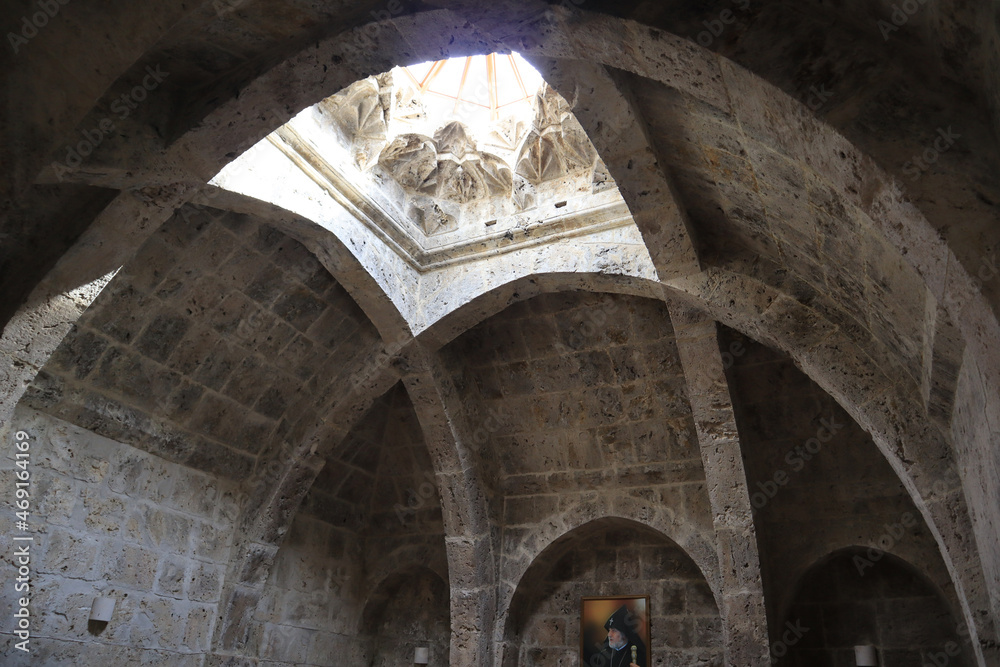 Interior of the church of Haghartsin Monastery (XIII century) in Haghartsin, Armenia
