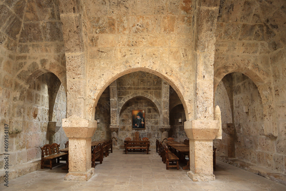 Interior of the church of Haghartsin Monastery (XIII century) in Haghartsin, Armenia