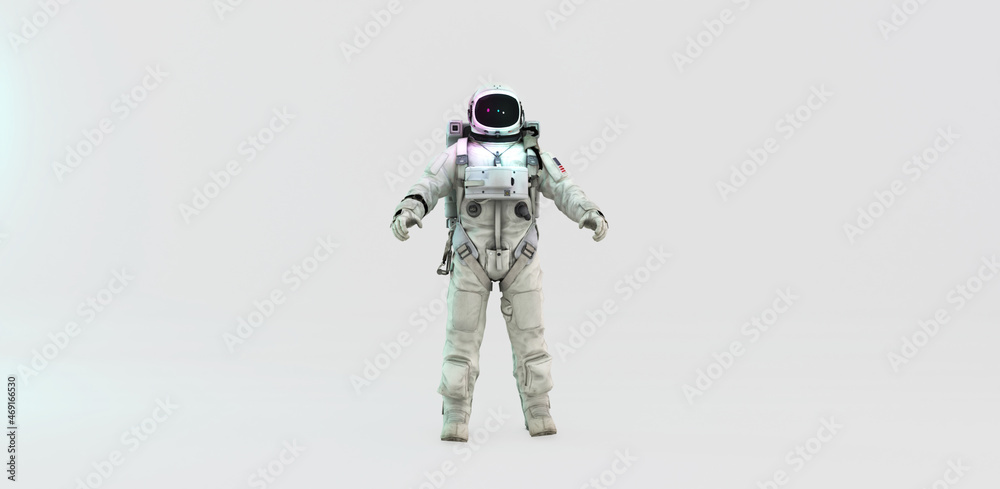 Isolated astronaut, white background. 3D Rendering. Isolated astronaut, white background. 3D Rendering.