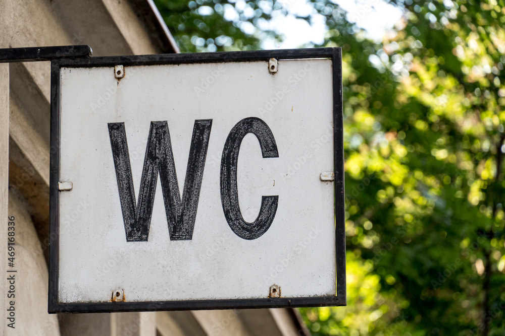 Sign of a public water closet or flush toilet, wc Sign of a public water closet or flush toilet, wc