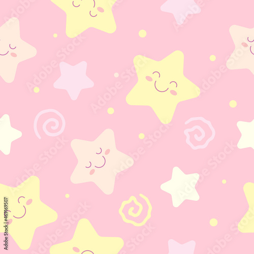 Seamless vector illustration with a pattern of cute stars