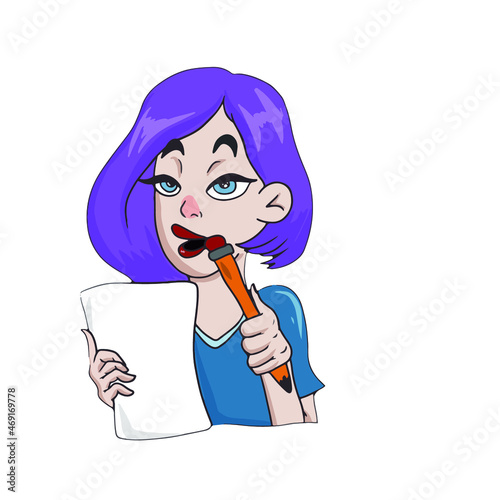 Cute girl's face in emotions  memorize ,vector design for stickers in social networks.networks,icons
