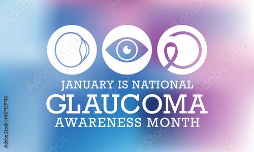 Glaucoma awareness month is observed every year in January, is a group of eye conditions that damage the optic nerve, the health of which is vital for good vision. Vector illustration