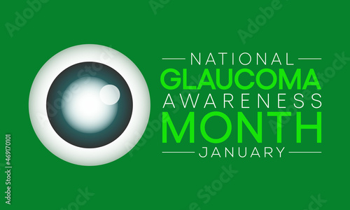 Glaucoma awareness month is observed every year in January, is a group of eye conditions that damage the optic nerve, the health of which is vital for good vision. Vector illustration