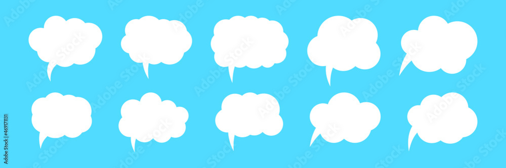 Set of speech bubbles. Blank empty vector white speech bubbles. Cartoon balloon word design. Set of speech bubbles. Blank empty vector white speech bubbles. Cartoon balloon word design.