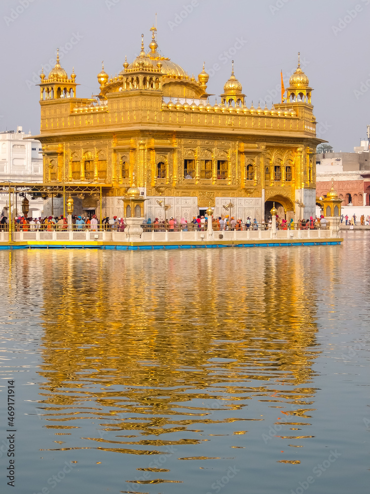 Amritsar, India. Beautiful view of Golden temple in Amritsar.
