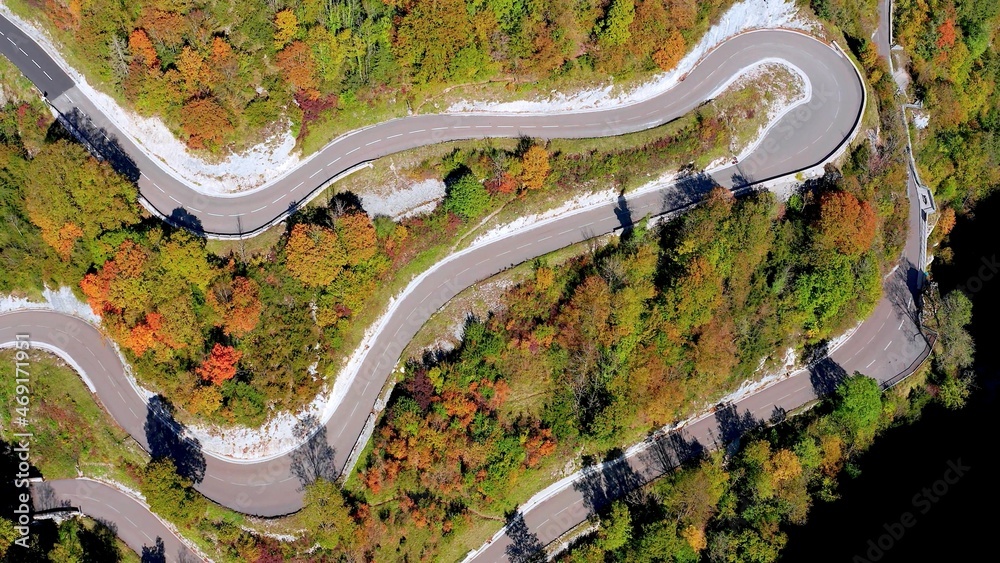 An aerian view of roads in mountain