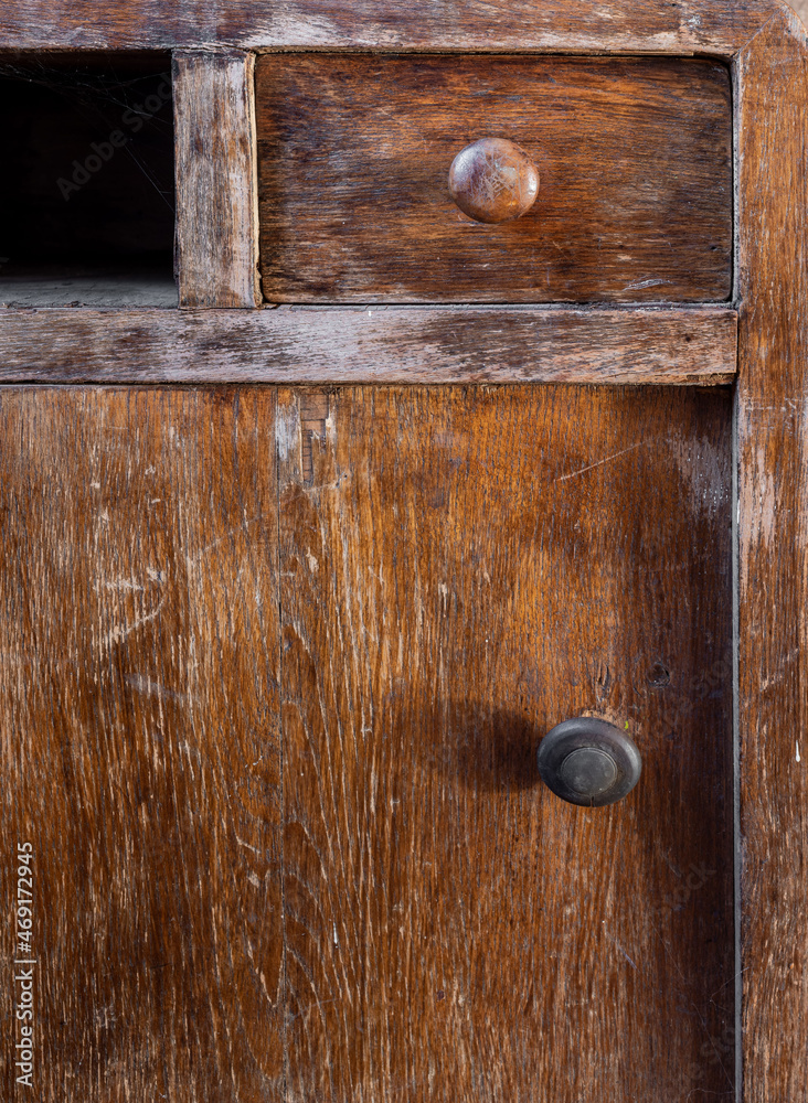 Very old wooden, grunge and aged brown locker with shelves and copy space background. HDR image Very old wooden, grunge and aged brown locker with shelves and copy space background. HDR image
