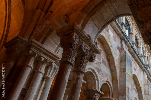 interior of the Santa Maria la Real monastery, Aguilar de Campoo. Palencia, Spain 