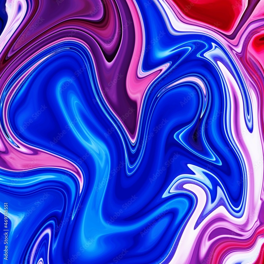 Fototapeta premium Liquid green paints on wet paper. Beautiful grunge texture for card, poster, invitation. Unusual abstract. Horizontal image. Marble background. Abstract Fluid Acrylic Painting. Blue Background.