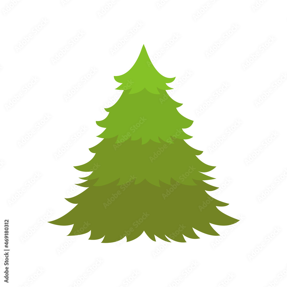 Christmas tree. Vector illustration. Flat style. Christmas tree. Vector illustration. Flat style.