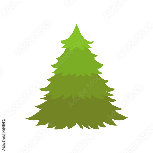 Christmas tree. Vector illustration. Flat style.