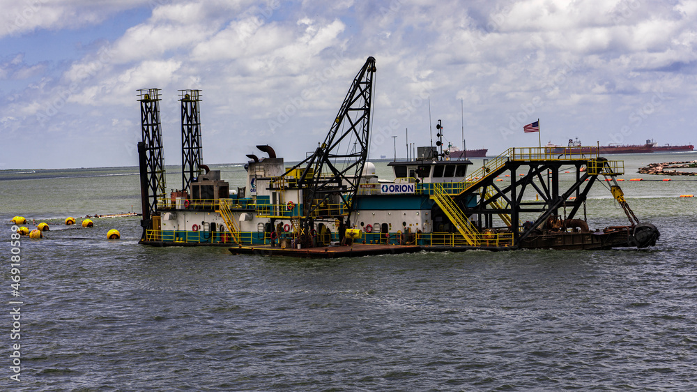 cranes in the harbor