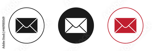 Envelope icons set. Mail icon for web and mobile app. Vector illustration.