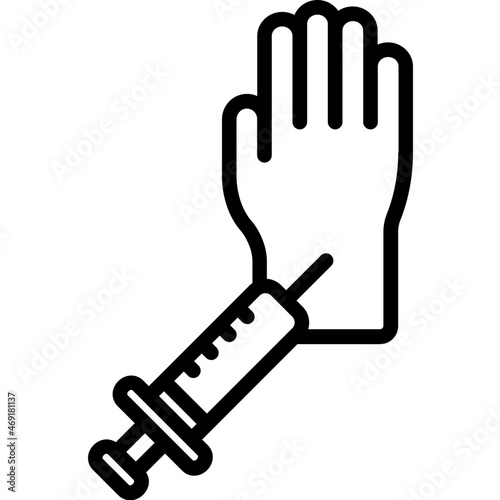 syringe on hand