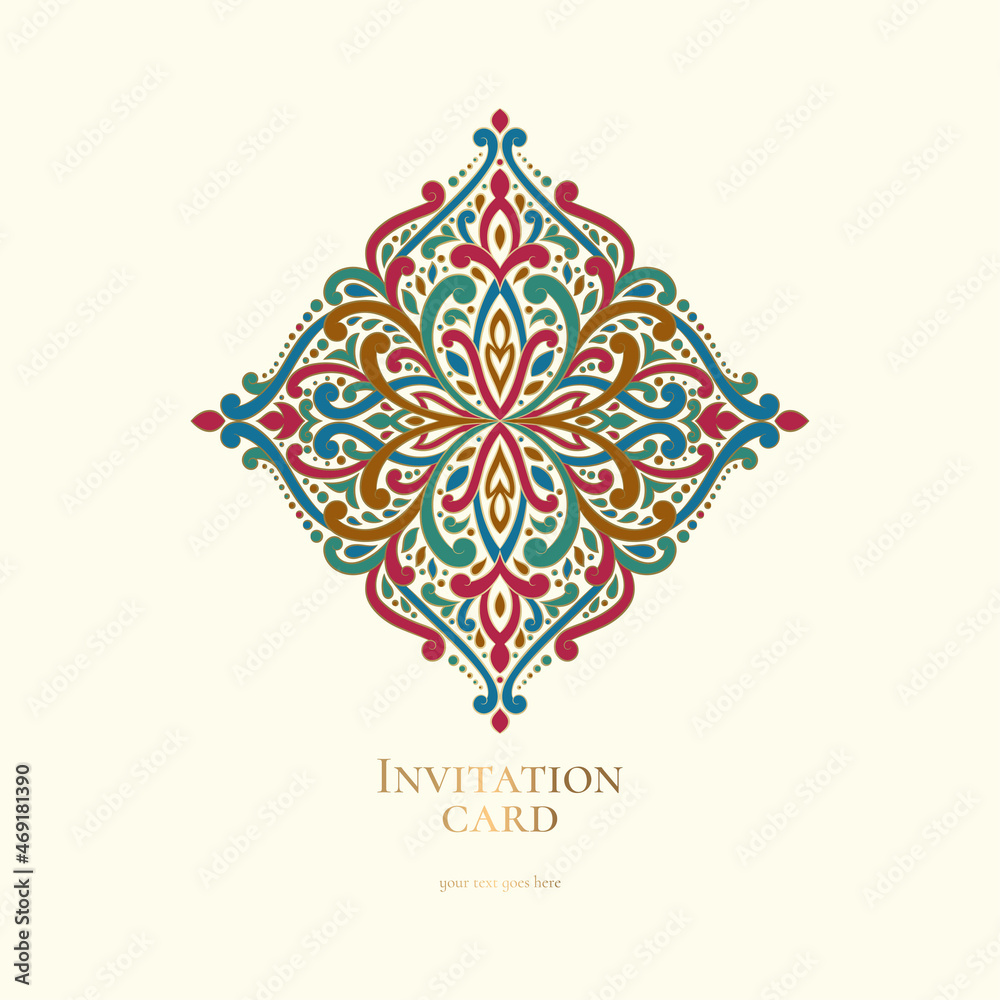 Luxury pattern on a beige background. Vector mandala template. Golden design elements. Traditional Turkish, Indian motifs. Great for fabric and textile, wallpaper, packaging or any desired idea.