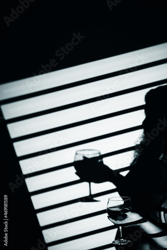 Lady in nightclub with cocktail