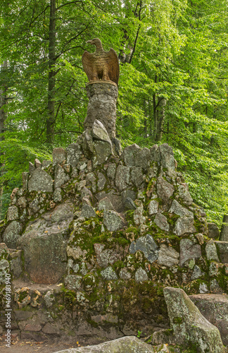 Old sculpture of eagle in Karacharovo estate near Konakovo. Russia © Andrey Shevchenko