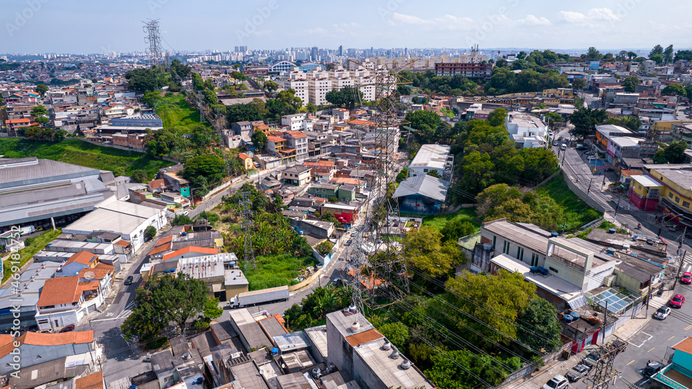 aerial view of houses in Jardim Platina, Osasco.